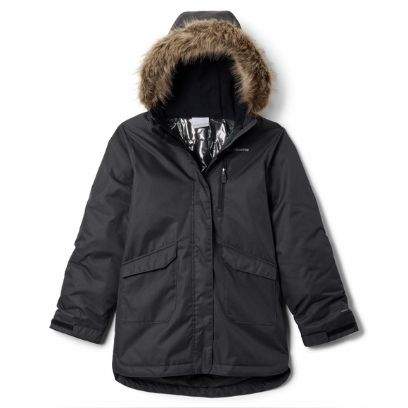 Columbia Black Suttle Mountain II Long Insulated Jacket Girls Size Medium 10/12 - Picture 1 of 9